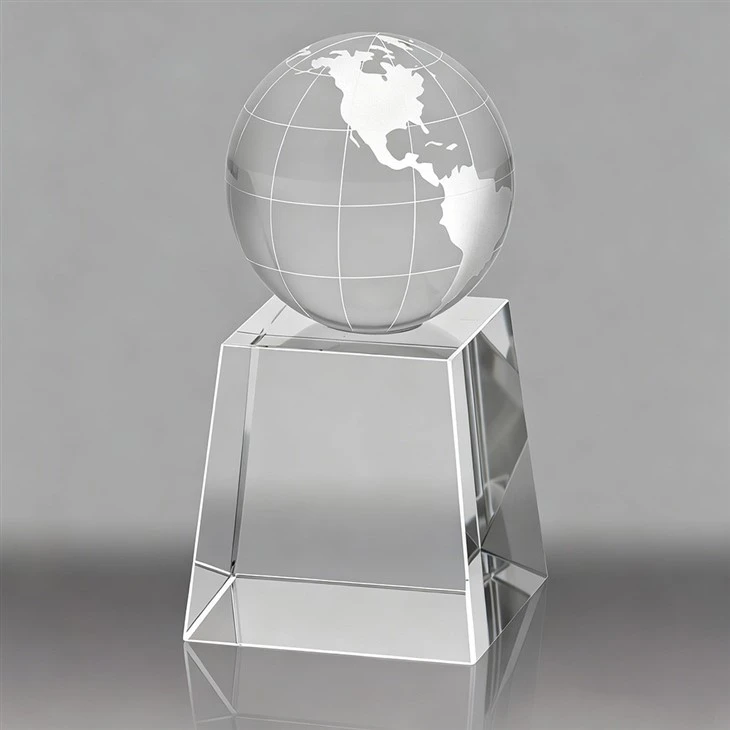 Crystal Globe Award With Trapezoid Base best