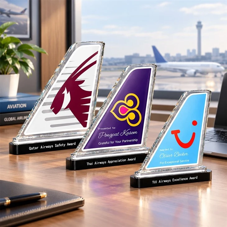 Glass Airplane Trophy Awards high quality