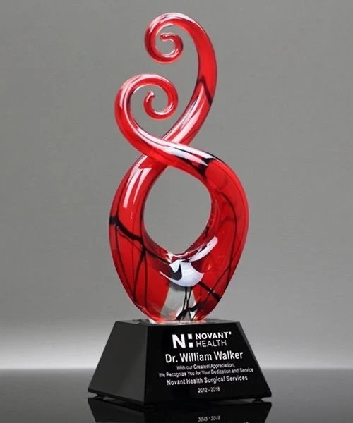 Red Hand Blown Glass Awards